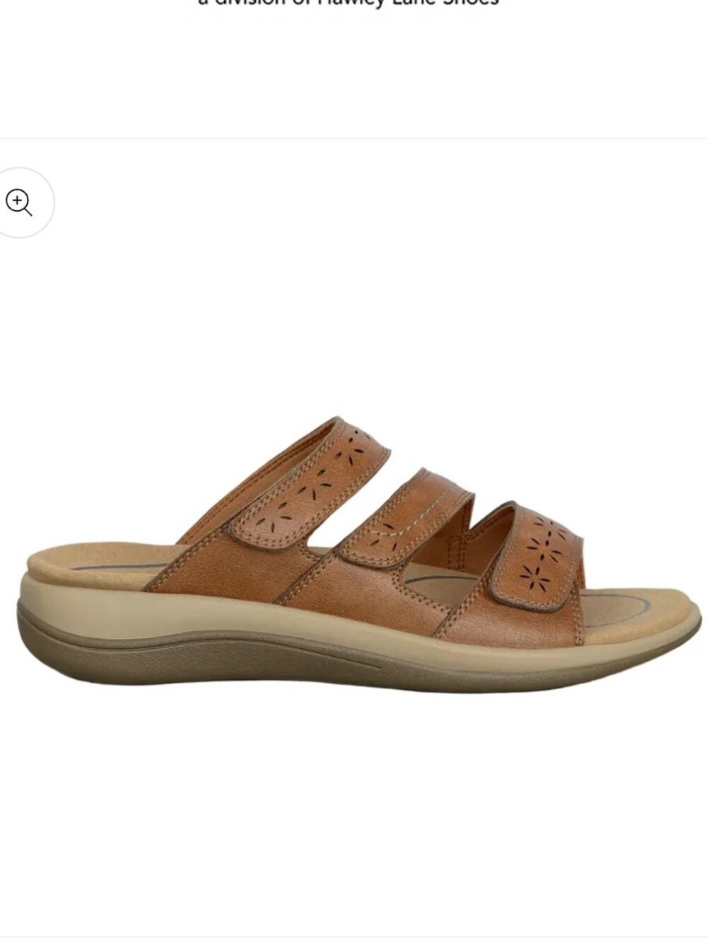 NWOT Sz 8.5 Women's Orthoheel Adjustable Triple-Strap Slide Sandal in Tan/Brown